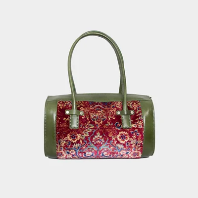 کیف دستی چرم و فرش ابریشم
